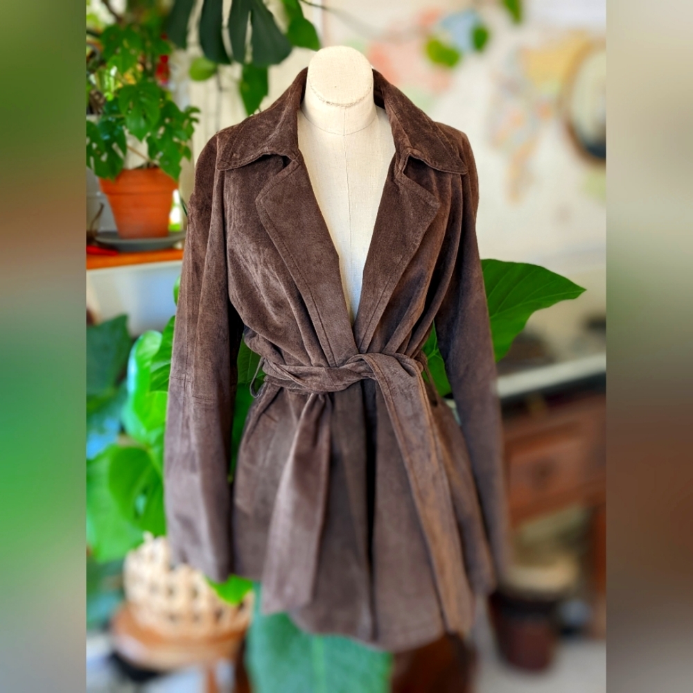 Charcoal suede leather jacket